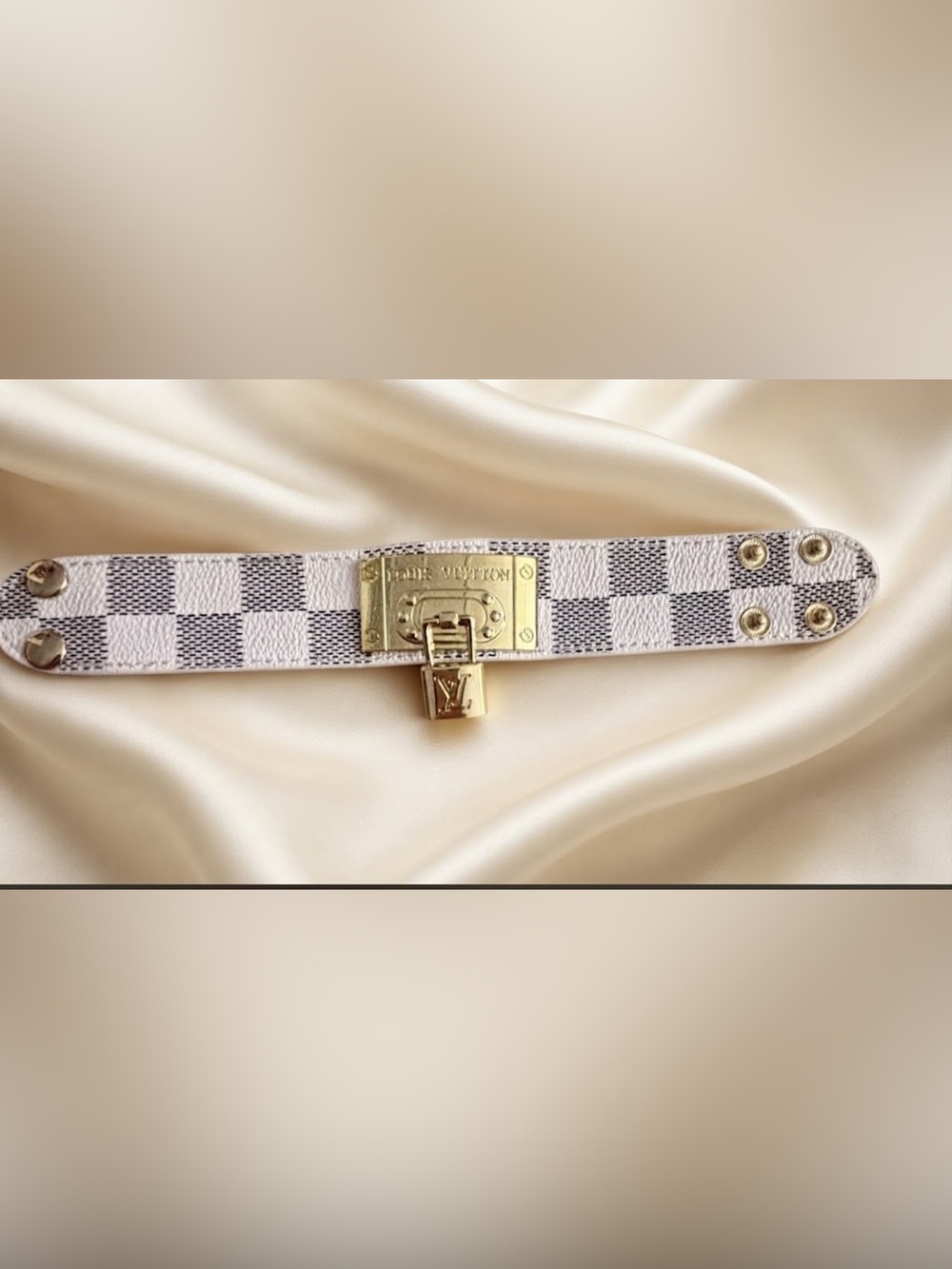 Brand New FASHION Damier Azur Canvas Bracelet with Gold Hardware